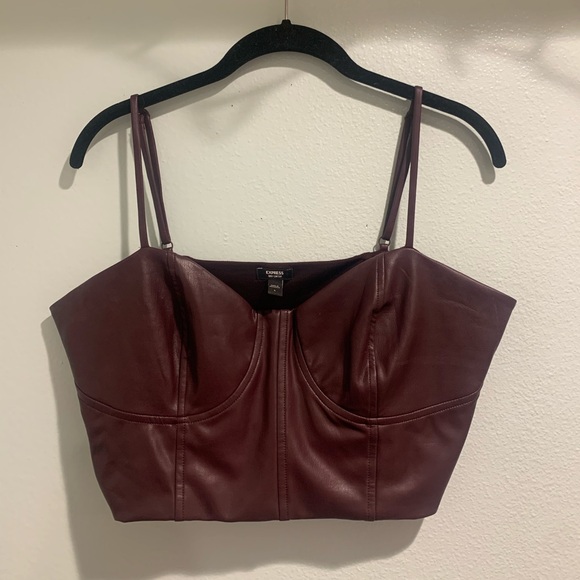 Express Leather Crop Top - Picture 1 of 6